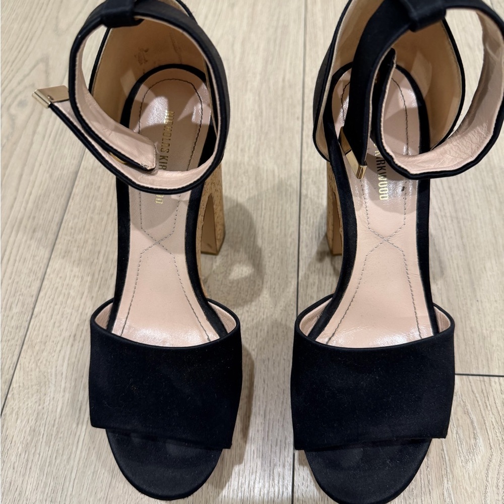 Nicholas Kirkwood Black and Tan Women's Wedged Heels